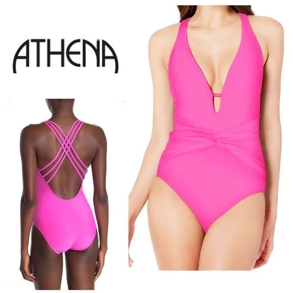 ATHENA Plunge Front Twist Swimsuit. NWT - Picture 7 of 7